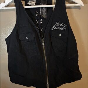 Harley-Davidson Black Lace-Up Vest